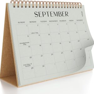 Aesthetic Desk Calendar 2024-2025 - Runs from August 2024 until June 2026 - Beautiful Small Flip Desktop Calendar for Easy Organizing
